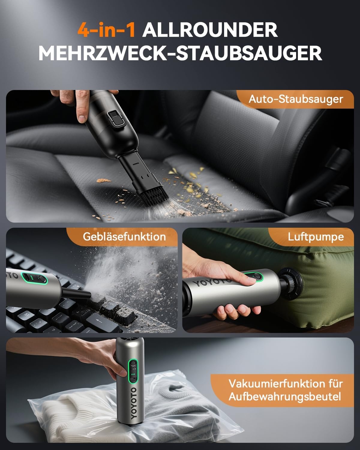 Accu Autostofzuiger 4-in-1 - 22000 Pa - 33% Korting