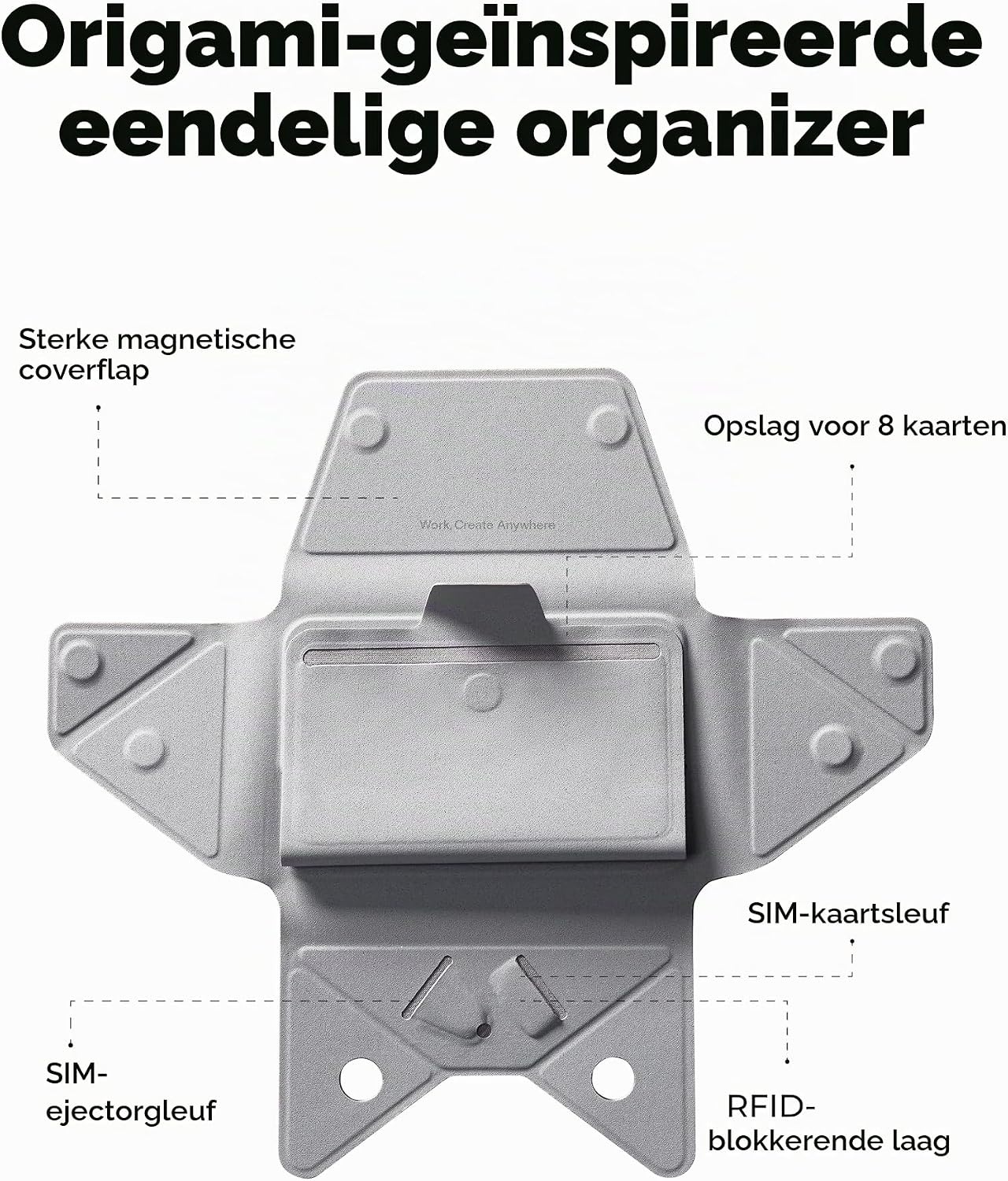 Minimalistische MagSafe Kaarthouder (8 kaarten) Taupe - 33% Korting