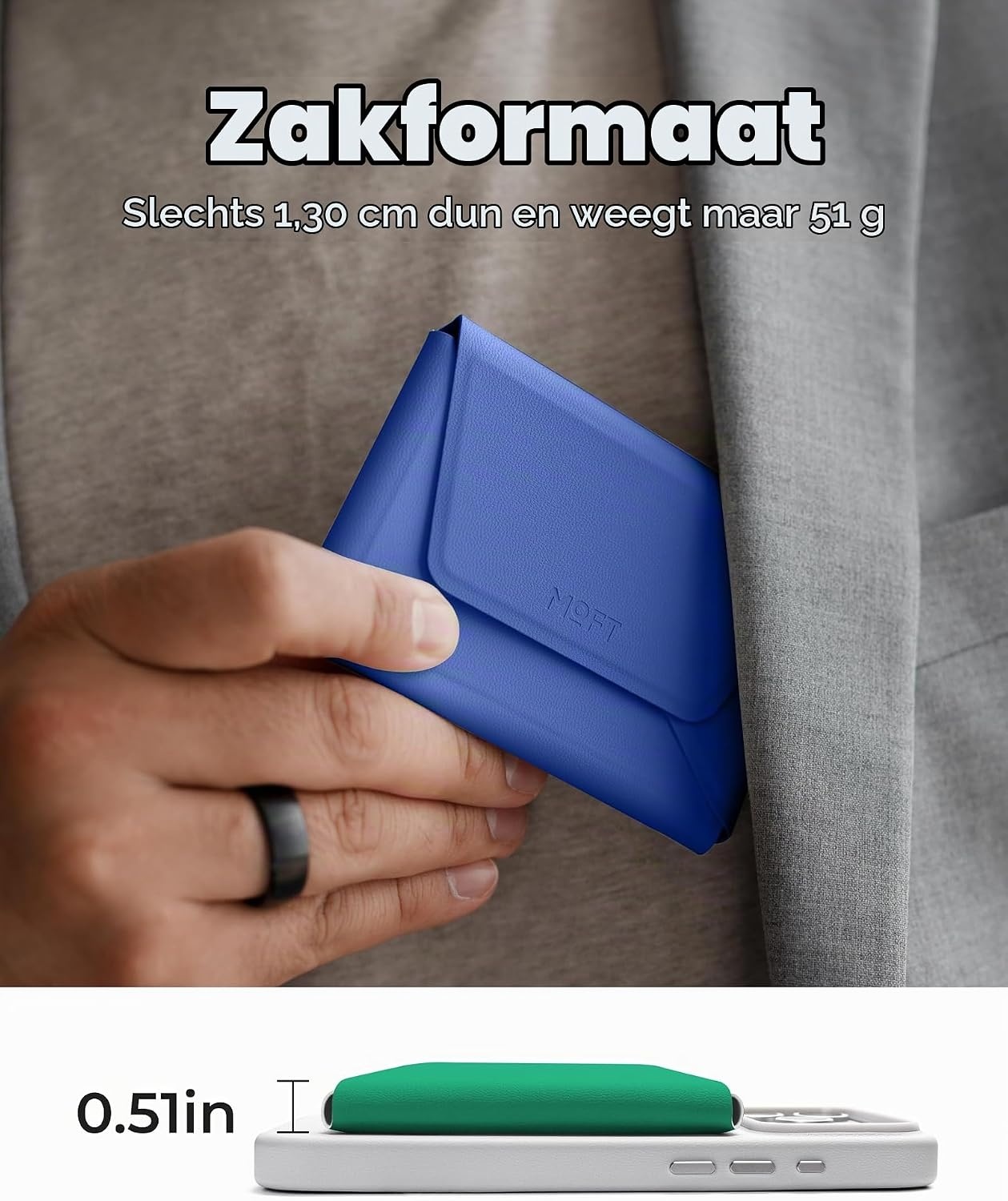 Minimalistische MagSafe Kaarthouder (8 kaarten) Taupe - 33% Korting
