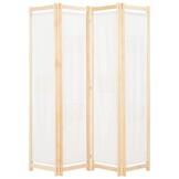 Kamerscherm met 4 panelen, crème, 160x170 cm, 34% korting