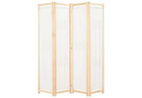 Kamerscherm met 4 panelen, crème, 160x170 cm, 34% korting