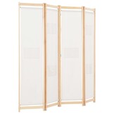 Kamerscherm met 4 panelen, crème, 160x170 cm, 34% korting