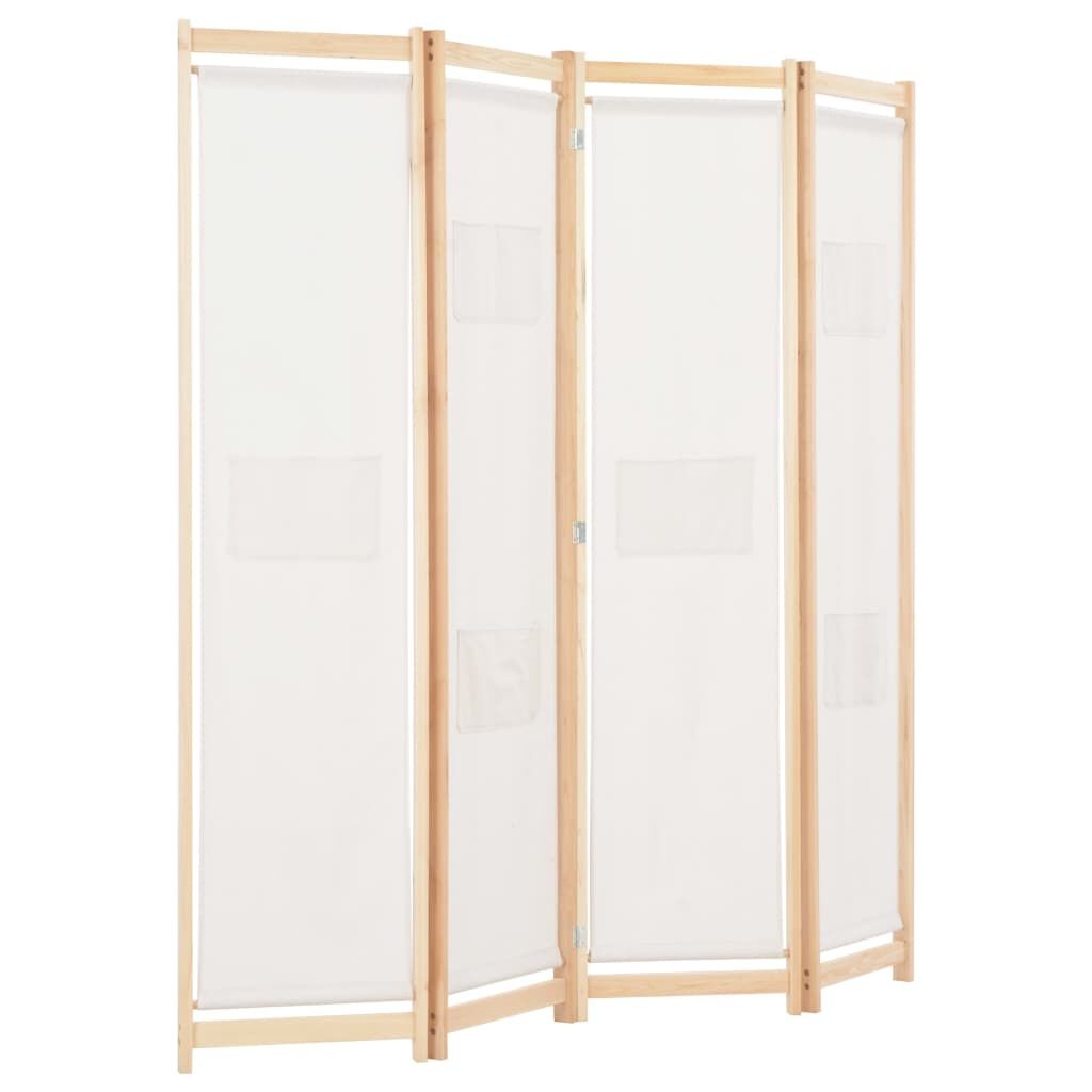 Kamerscherm met 4 panelen, crème, 160x170 cm, 34% korting
