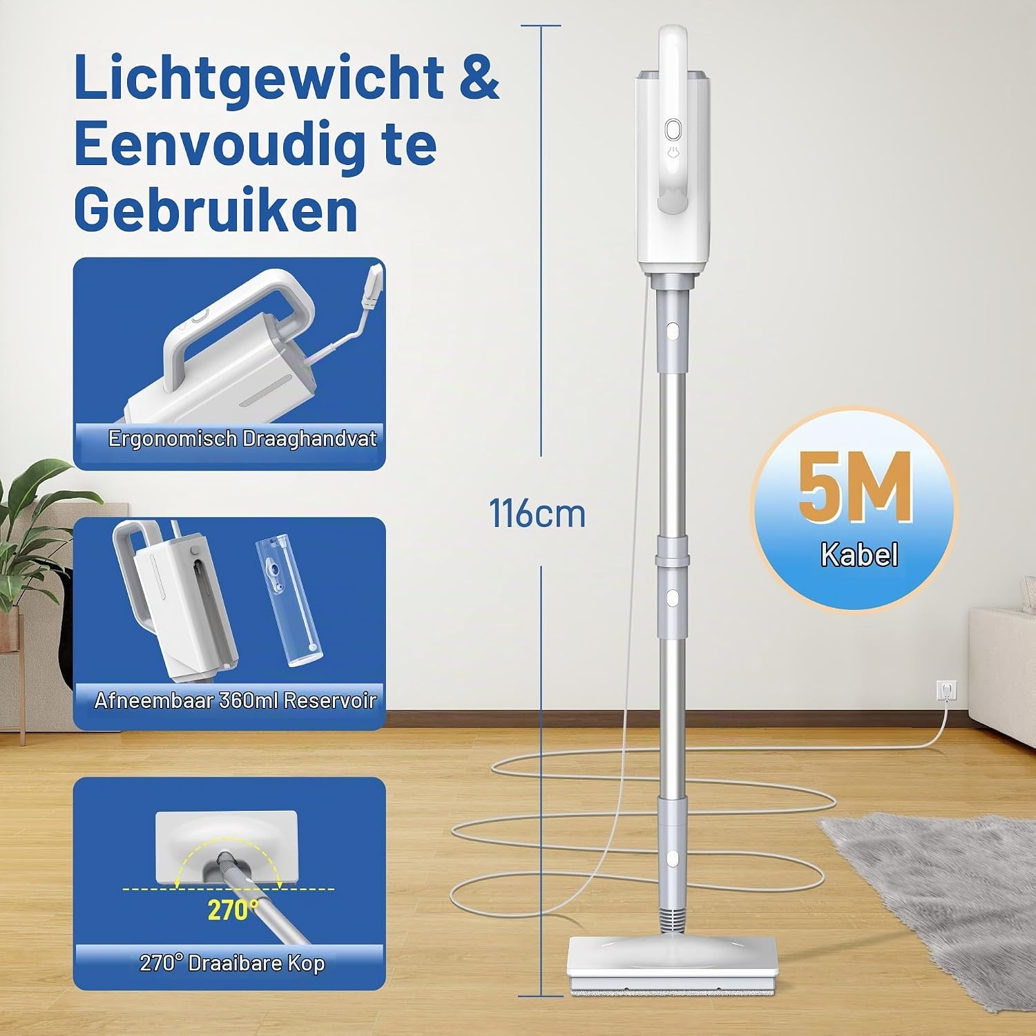 Multifunctionele Stoomreiniger FV07 | 15 Sec Opwarmtijd | 34% Korting