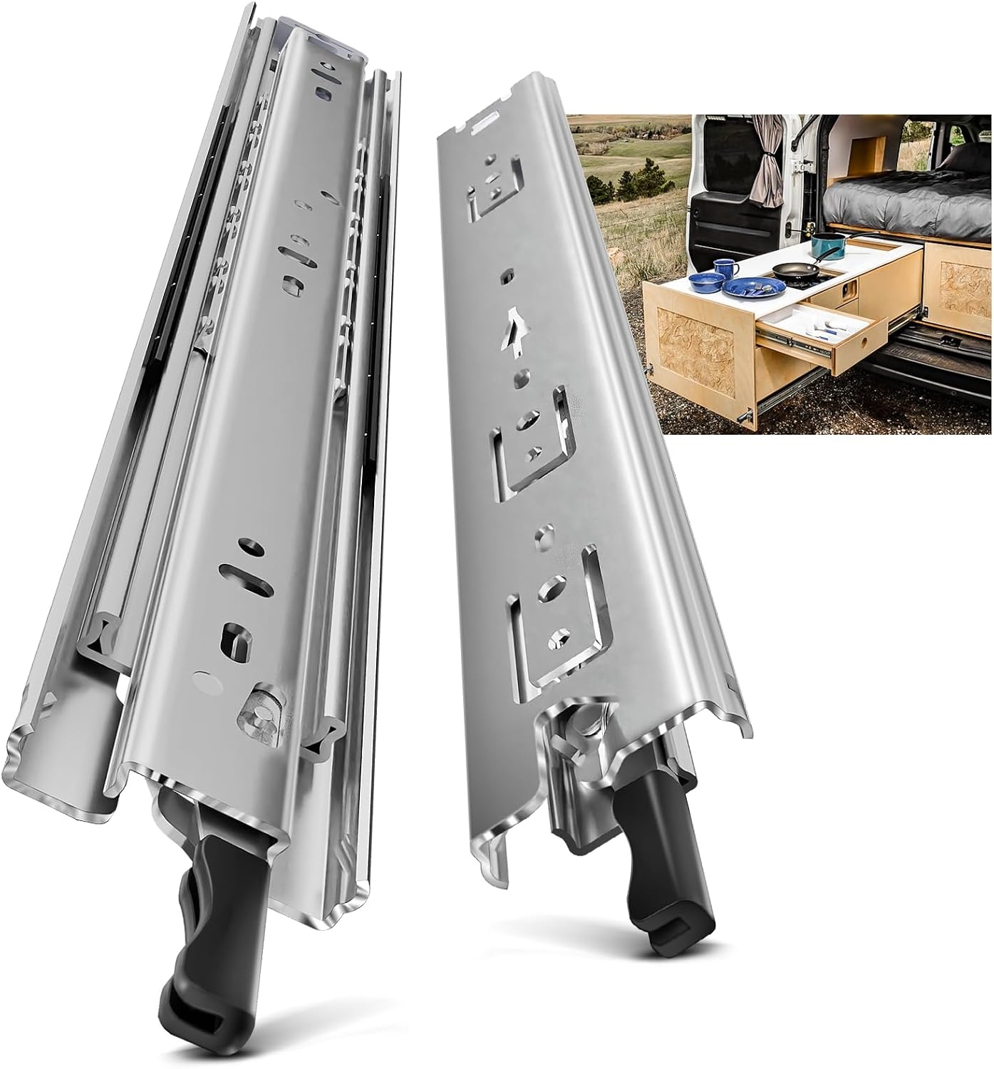 Zware Ladegeleiders 750mm met Vergrendeling - 34% Korting!