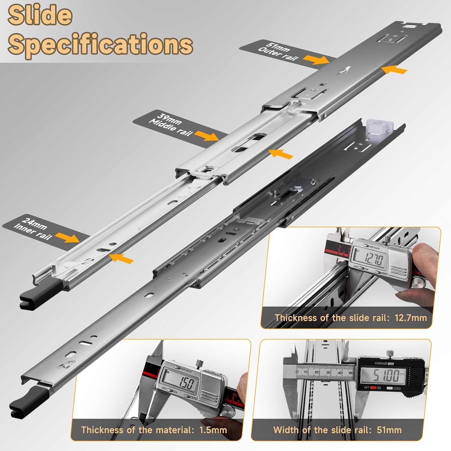 Zware Ladegeleiders 750mm met Vergrendeling - 34% Korting!
