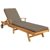 vidaXL Ligstoel met Kussen Massief Teak - 60% Korting