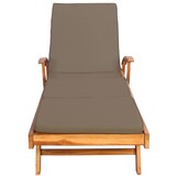 vidaXL Ligstoel met Kussen Massief Teak - 60% Korting