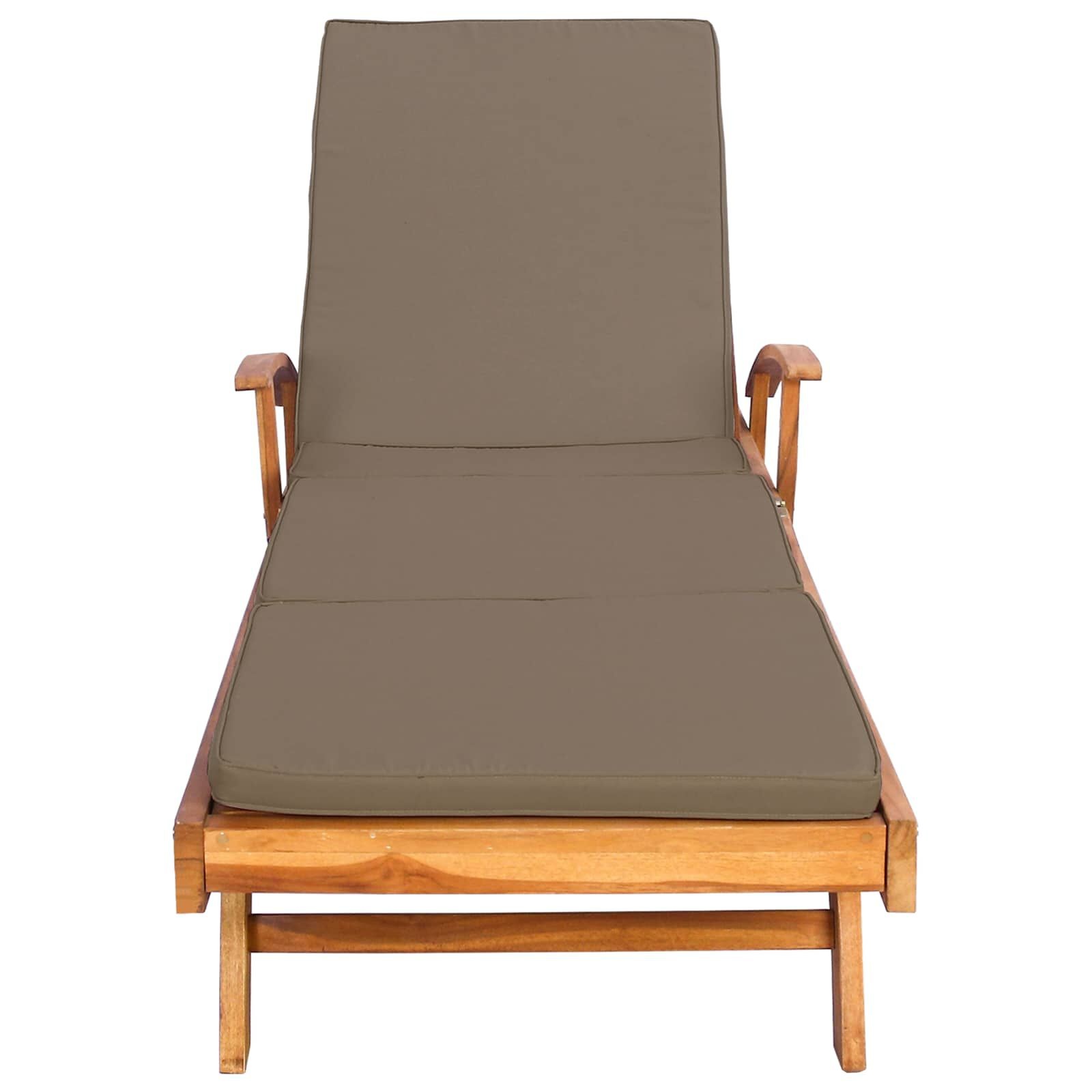 vidaXL Ligstoel met Kussen Massief Teak - 60% Korting