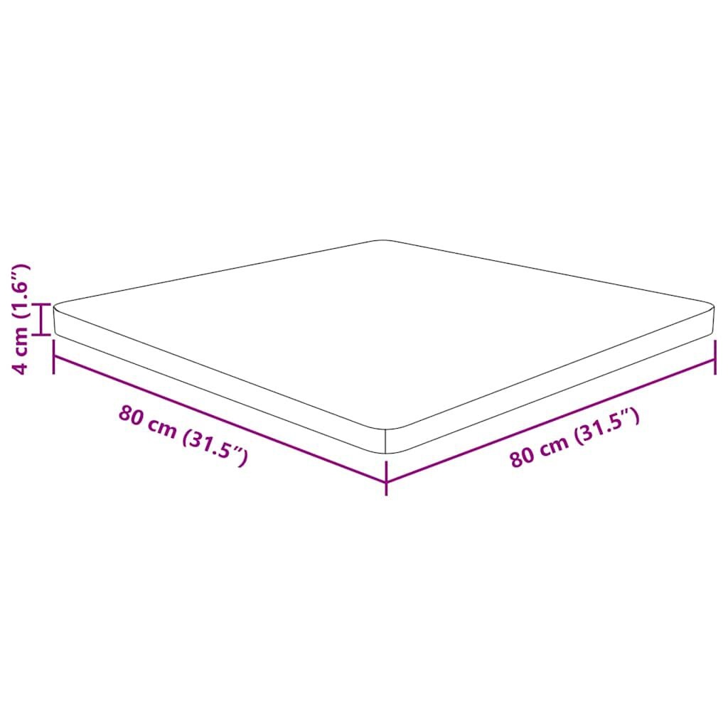 vidaXL Tafelblad Eikenhout Donkerbruin 80x80x4cm - 54% Korting
