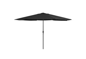 Zwarte Parasol 390cm met Metalen Paal - 40% Korting