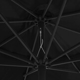 Zwarte parasol met metalen paal, 390 cm - 34% korting