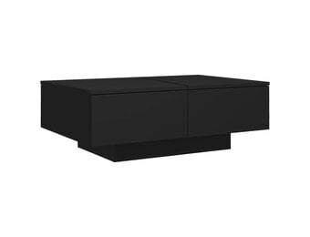 Zwarte Salontafel 90x60x31 cm Bewerkt Hout - 53% Korting!