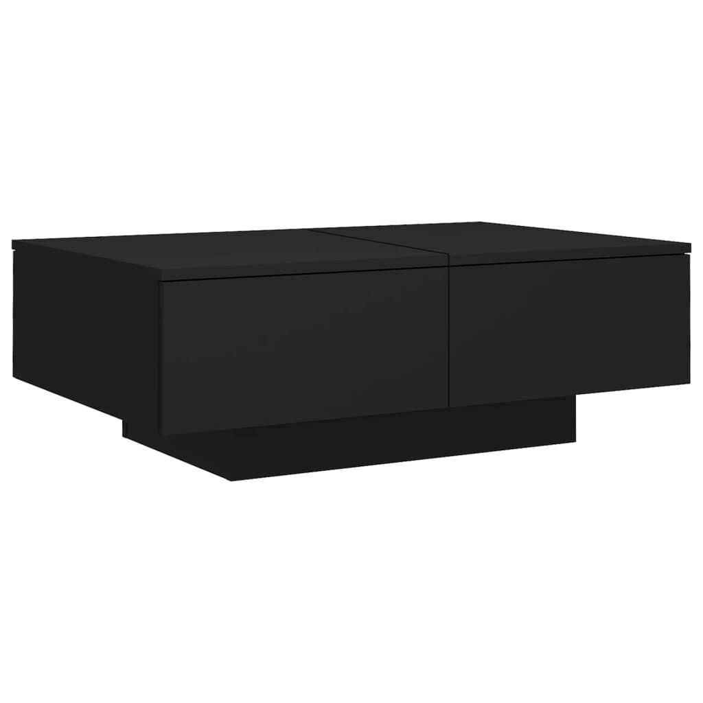 Zwarte Salontafel 90x60x31 cm Bewerkt Hout - 53% Korting!