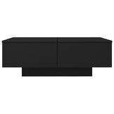 Zwarte Salontafel 90x60x31 cm Bewerkt Hout - 53% Korting!