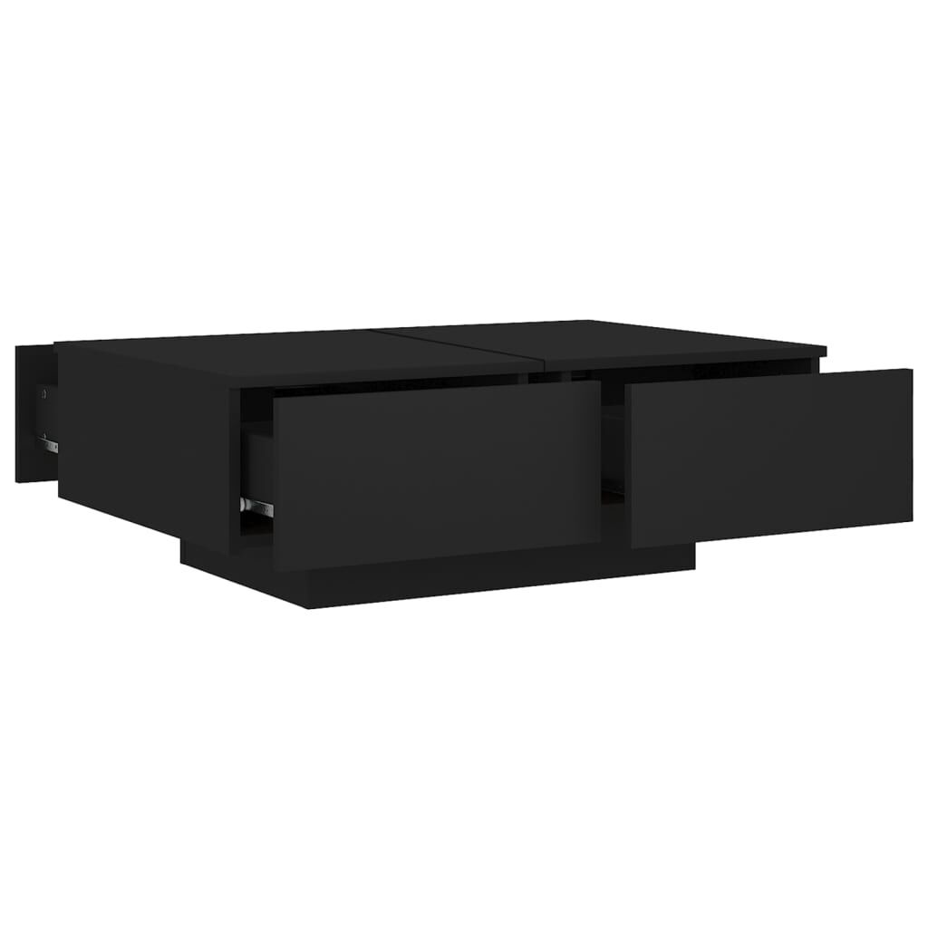 Zwarte Salontafel 90x60x31 cm Bewerkt Hout - 53% Korting!
