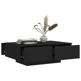 Zwarte Salontafel 90x60x31 cm Bewerkt Hout - 53% Korting!