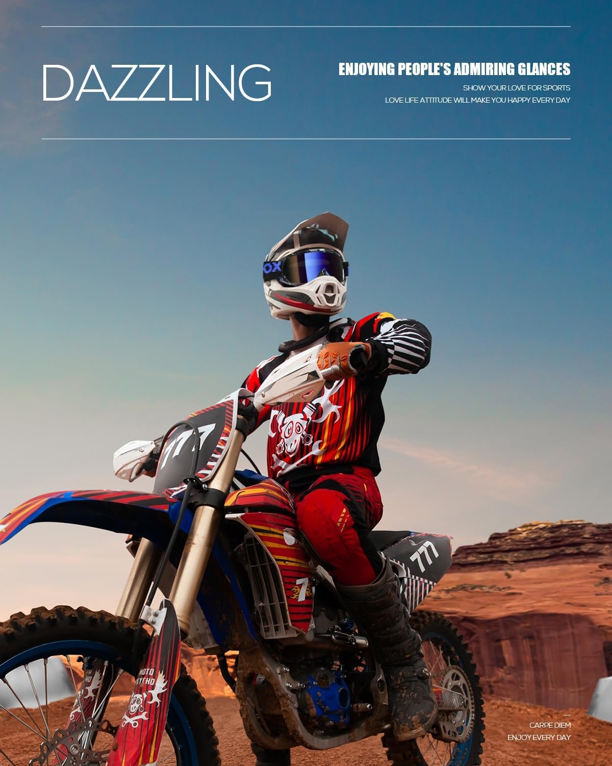 Motorcrossbril met Korting (48%) - Universeel Anti-Condens Zwart Blauw