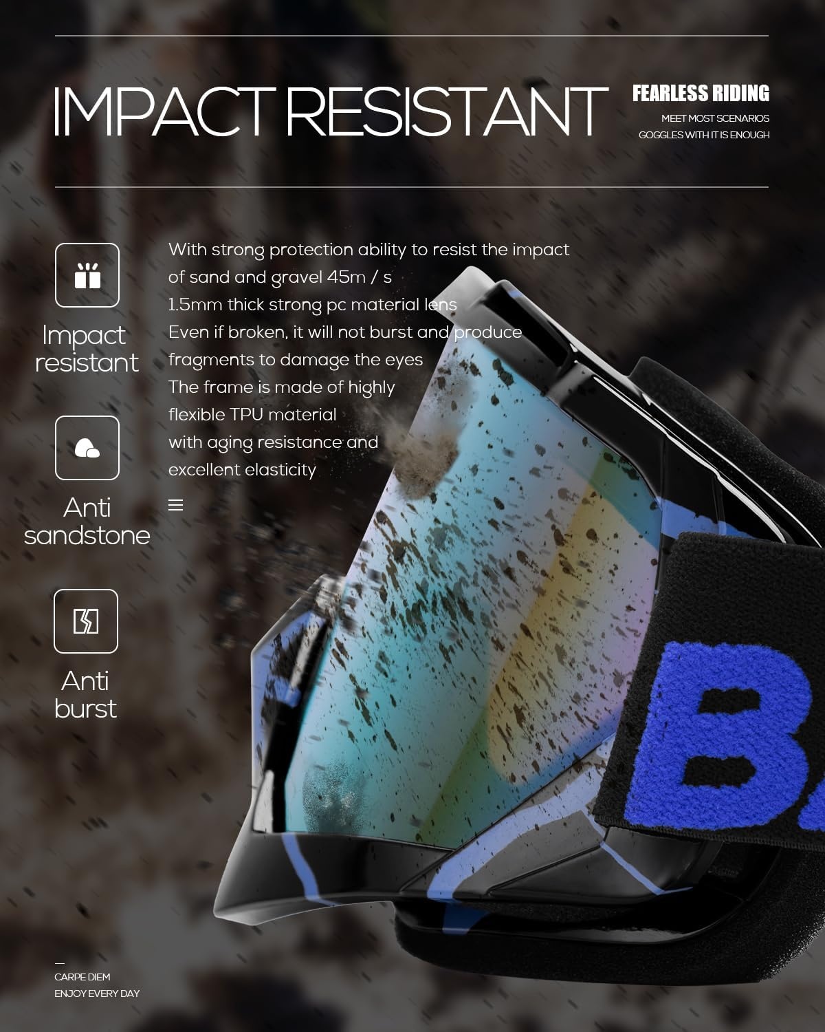 Motorcrossbril met Korting (48%) - Universeel Anti-Condens Zwart Blauw