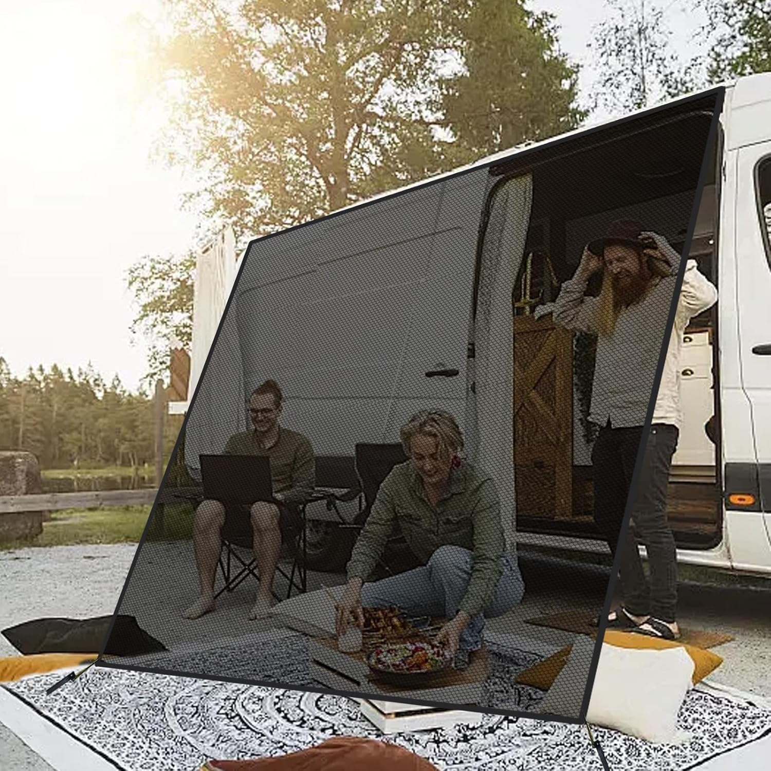 Zijwand Luifel Camper Caravan Universeel Zwart 33% Korting