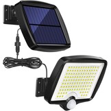 LED Buitenlamp met Sensor & Zonnepaneel - Zwart (37% Korting)