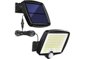LED Solar Buitenlamp met Bewegingssensor & 5m Kabel Zwart - 42% Korting