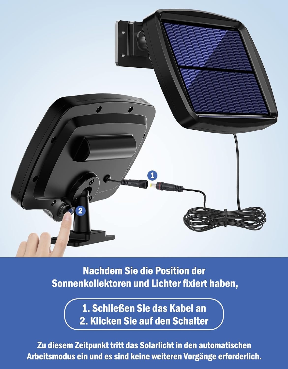 LED Buitenlamp met Sensor & Zonnepaneel - Zwart (37% Korting)