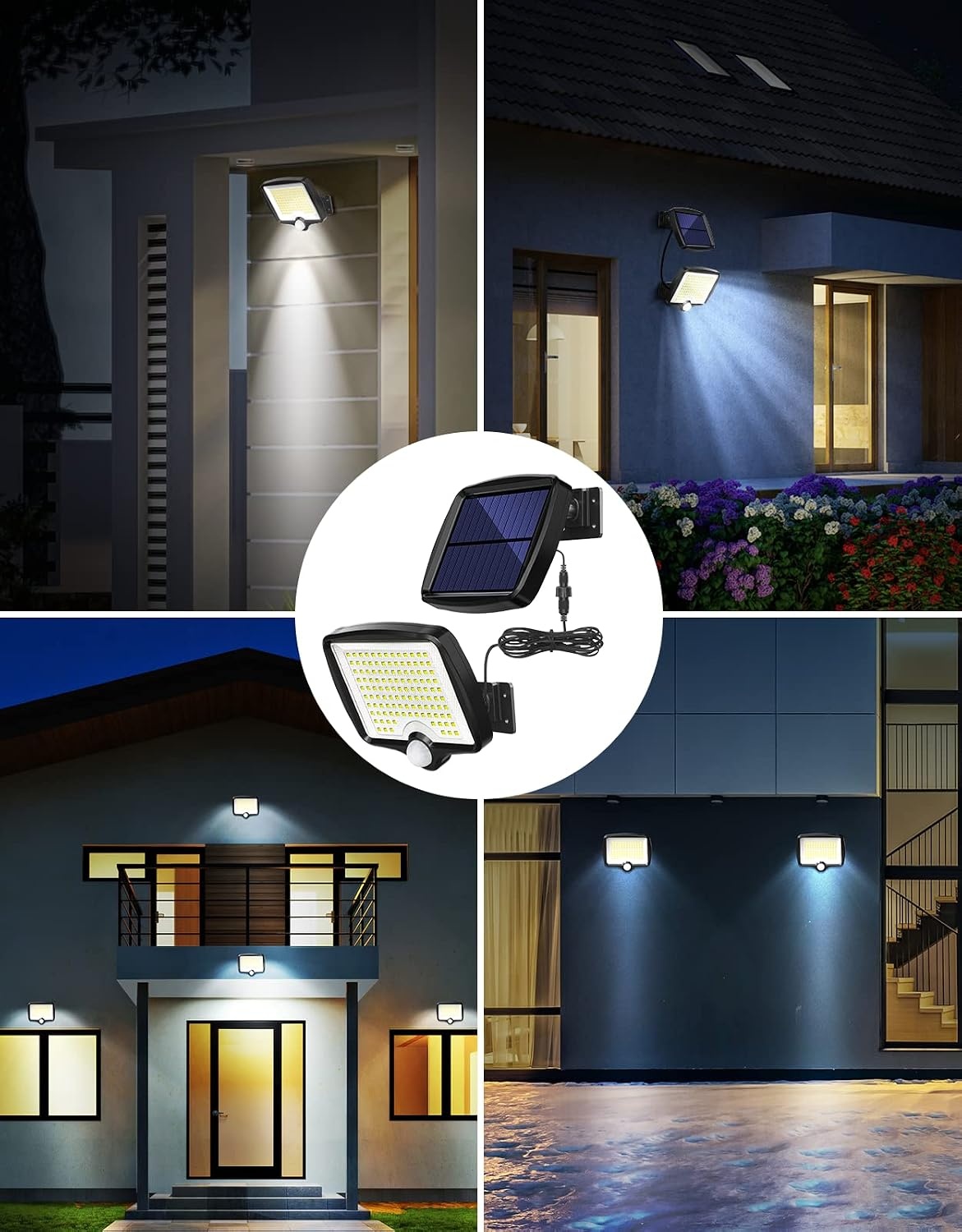 LED Buitenlamp met Sensor & Zonnepaneel - Zwart (37% Korting)