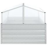 vidaXL Plantenbak met kas verhoogd 100x100x85 cm zilverkleurig