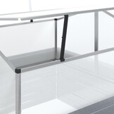 vidaXL Plantenbak met kas verhoogd 100x100x85 cm zilverkleurig