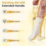 Aantrekhulp voor compressiekousen, aantrekhulp voor sokken en kousen met verlengde handgreep, niet bukken, compressiekousen, aantrekhulp voor senioren, zwangere vrouwen, mensen die onroerend goed