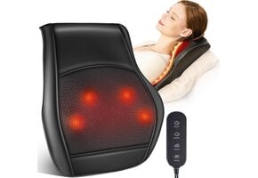 Brelley Shiatsu Massagekussen met Warmte voor Nek, Rug en Schouders