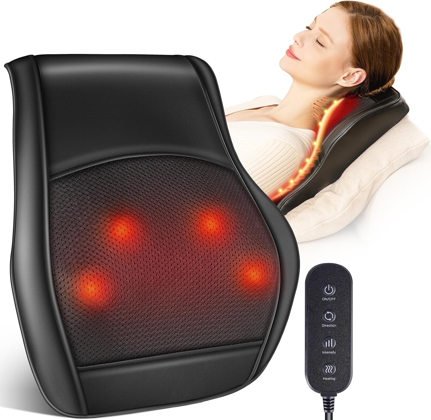 Brelley Shiatsu Massagekussen met Warmte voor Nek, Rug en Schouders