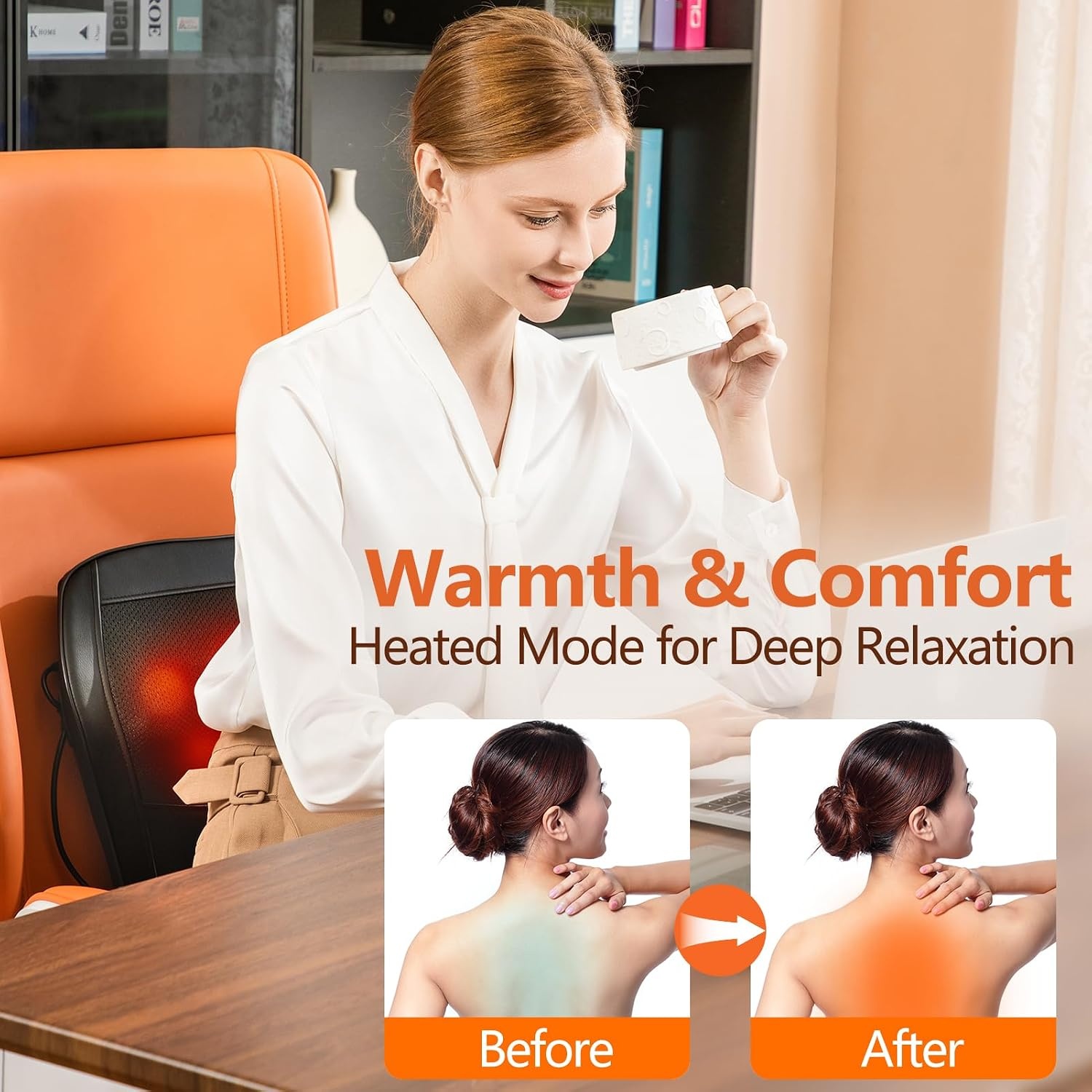 Brelley Shiatsu Massagekussen met Warmte voor Nek, Rug en Schouders