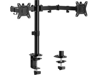 ErGear Dubbele Monitorarm voor 13" t/m 32" Schermen - Zwart