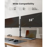 ErGear Dubbele Monitorarm voor 13" t/m 32" Schermen - Zwart