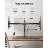 ErGear Dubbele Monitorarm voor 13" t/m 32" Schermen - Zwart