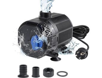 EXLECO Vijverpomp 2300L/H - 35W Dompelpomp met Filter voor Tuin, Vijver en Aquarium - 10 meter kabel