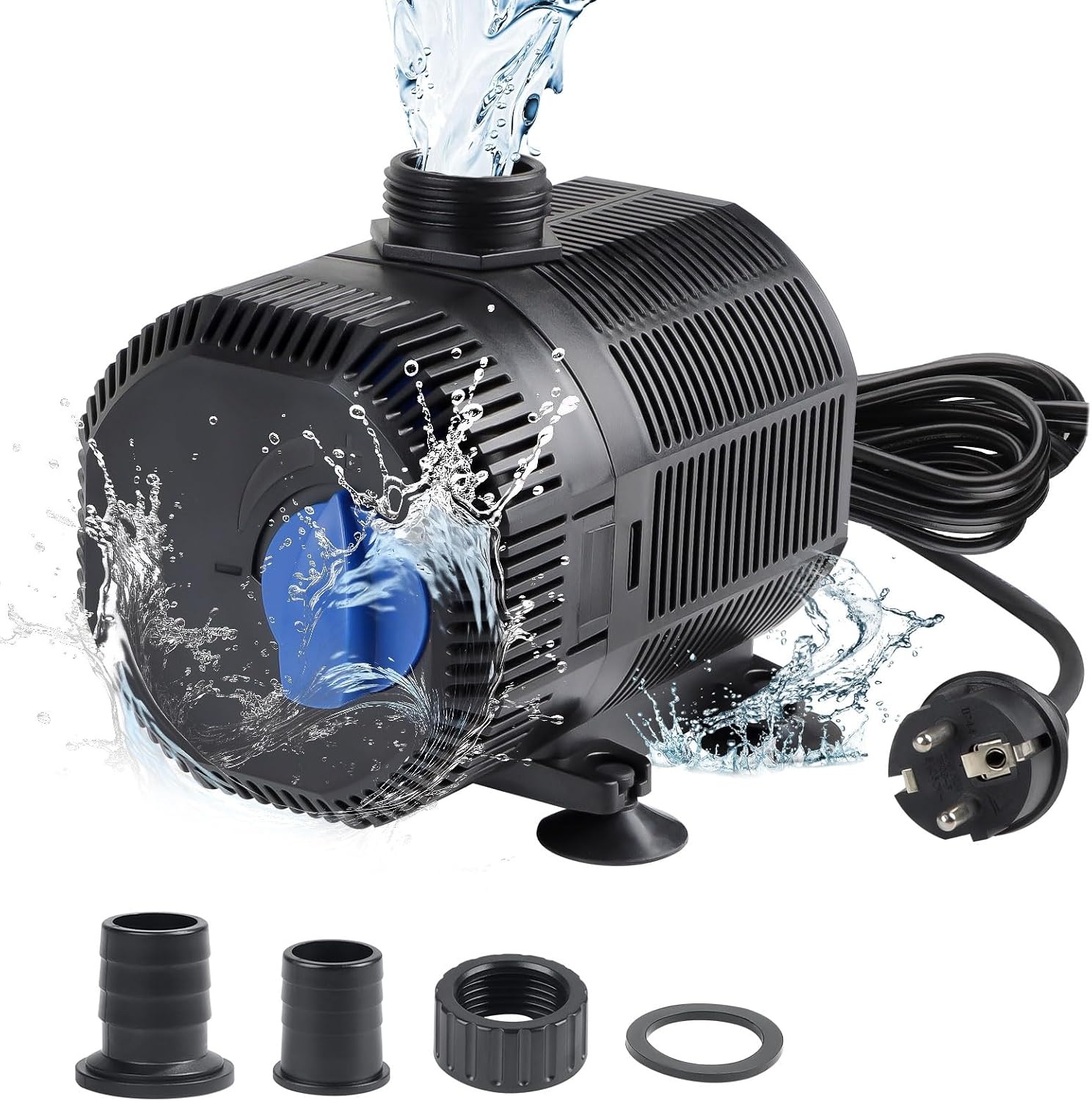 EXLECO Vijverpomp 2300L/H - 35W Dompelpomp met Filter voor Tuin, Vijver en Aquarium - 10 meter kabel