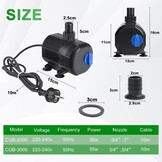 EXLECO Vijverpomp 2300L/H - 35W Dompelpomp met Filter voor Tuin, Vijver en Aquarium - 10 meter kabel