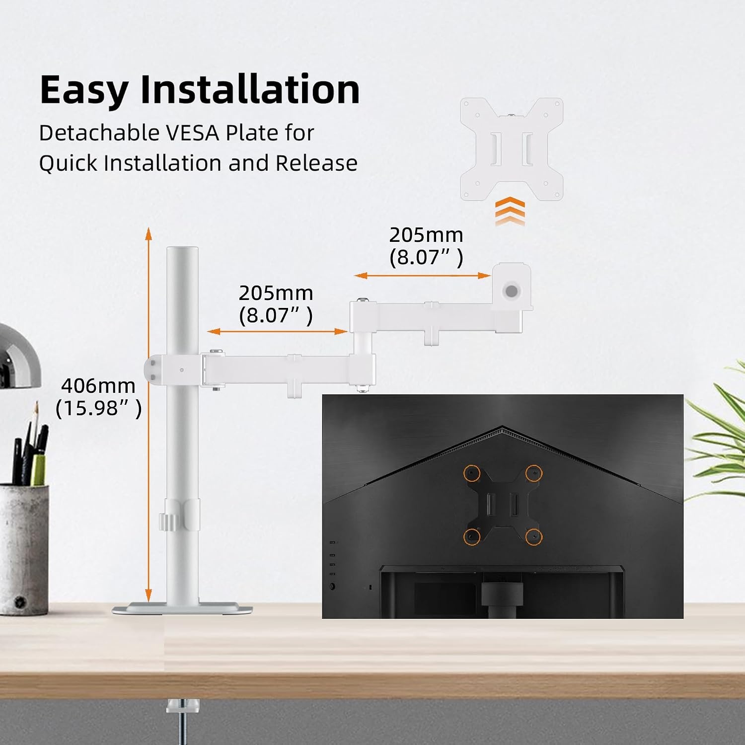 Monitorarm Wit 80cm Hoog - 13-32 inch Schermen | 31% Korting