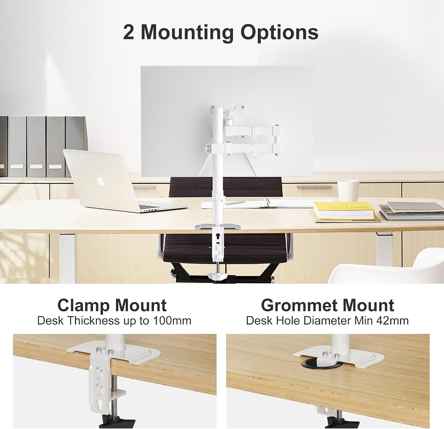 Monitorarm Wit 80cm Hoog - 13-32 inch Schermen | 31% Korting