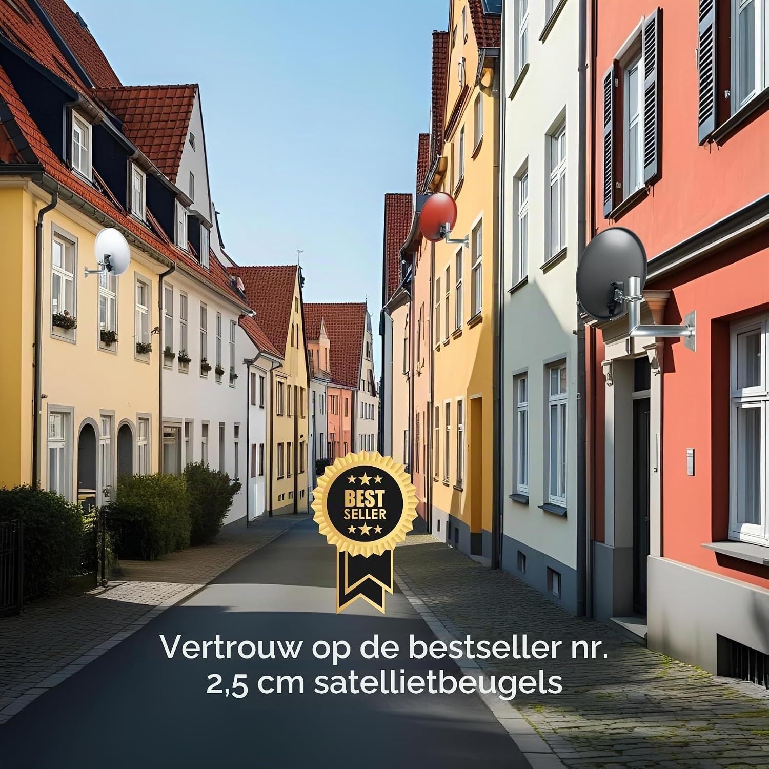 Satellietschotel Muurbeugel 25cm | Aluminium | TÜV-gekeurd | 50% Korting