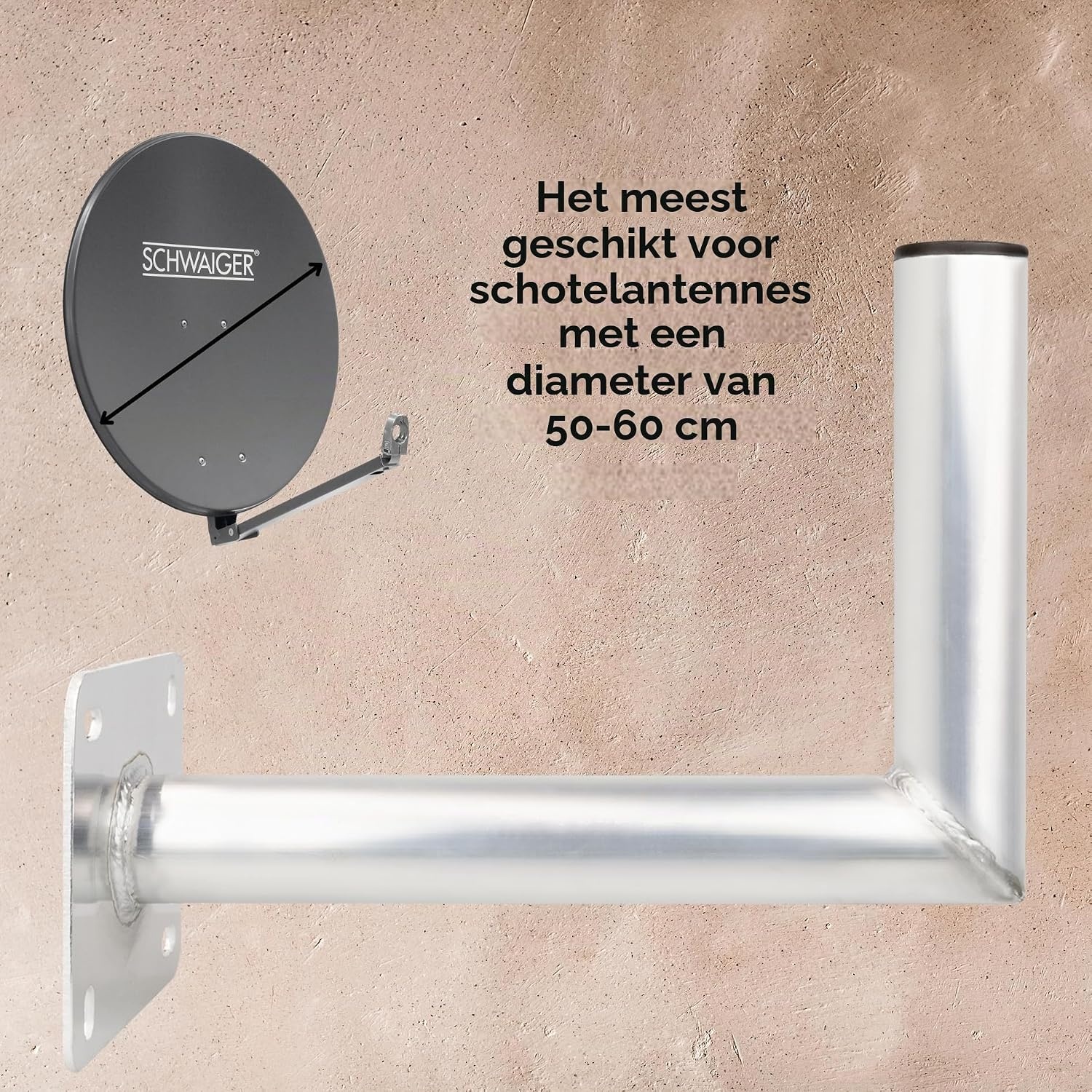 Satellietschotel Muurbeugel 25cm | Aluminium | TÜV-gekeurd | 50% Korting
