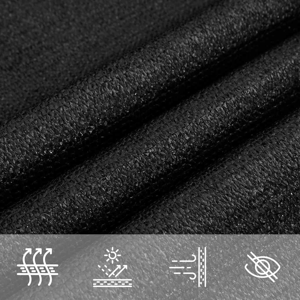 Zonnezeil 3,6x3,6m Zwart HDPE - 33% Korting