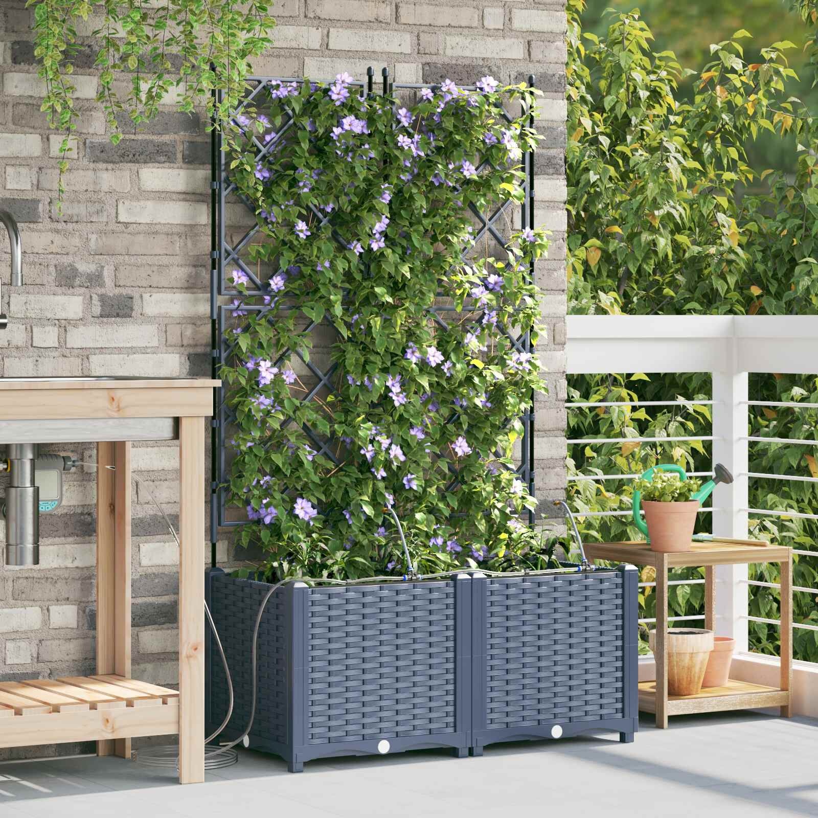 Plantenbak Grijs 80x40x142 cm PP - 34% Korting