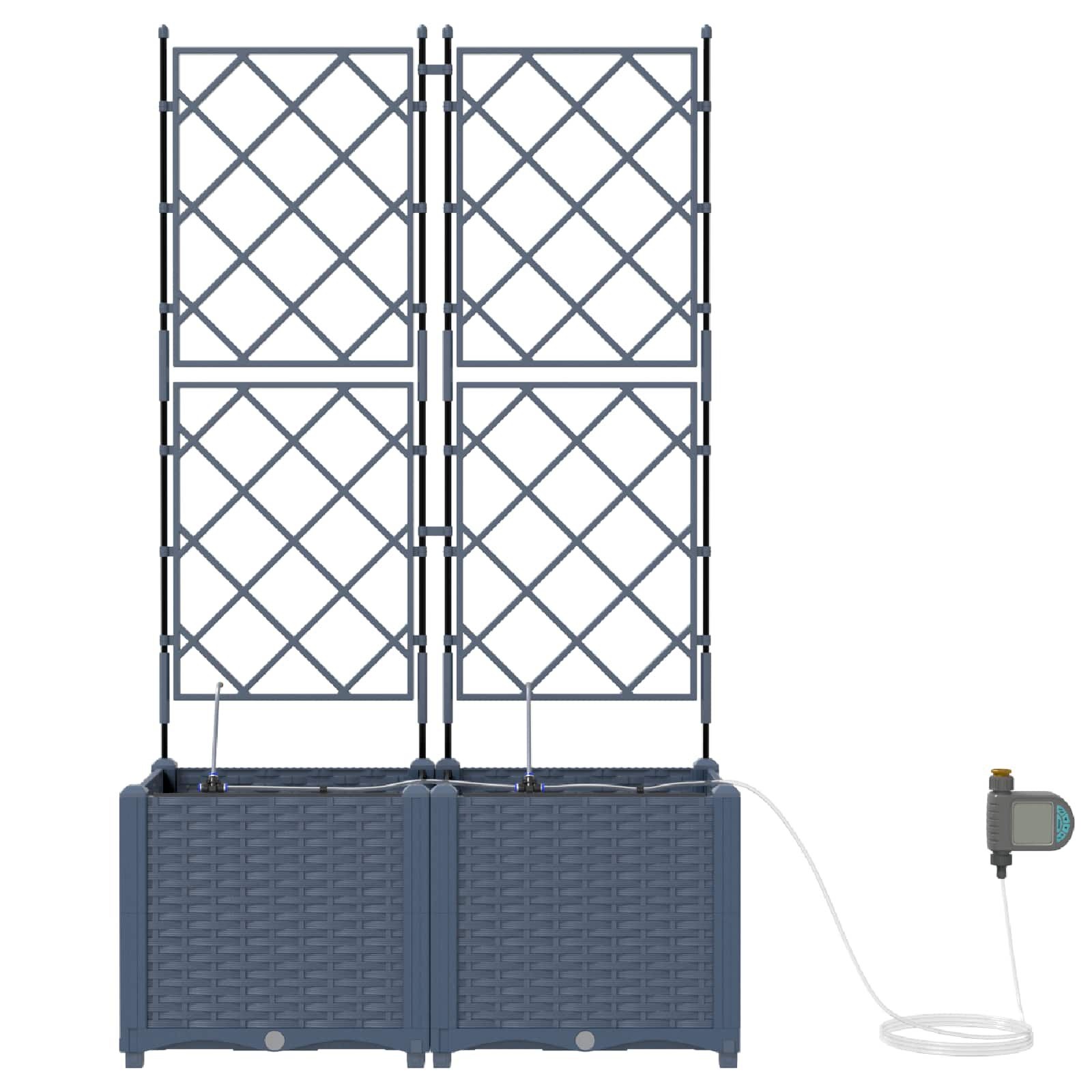 Plantenbak Grijs 80x40x142 cm PP - 34% Korting