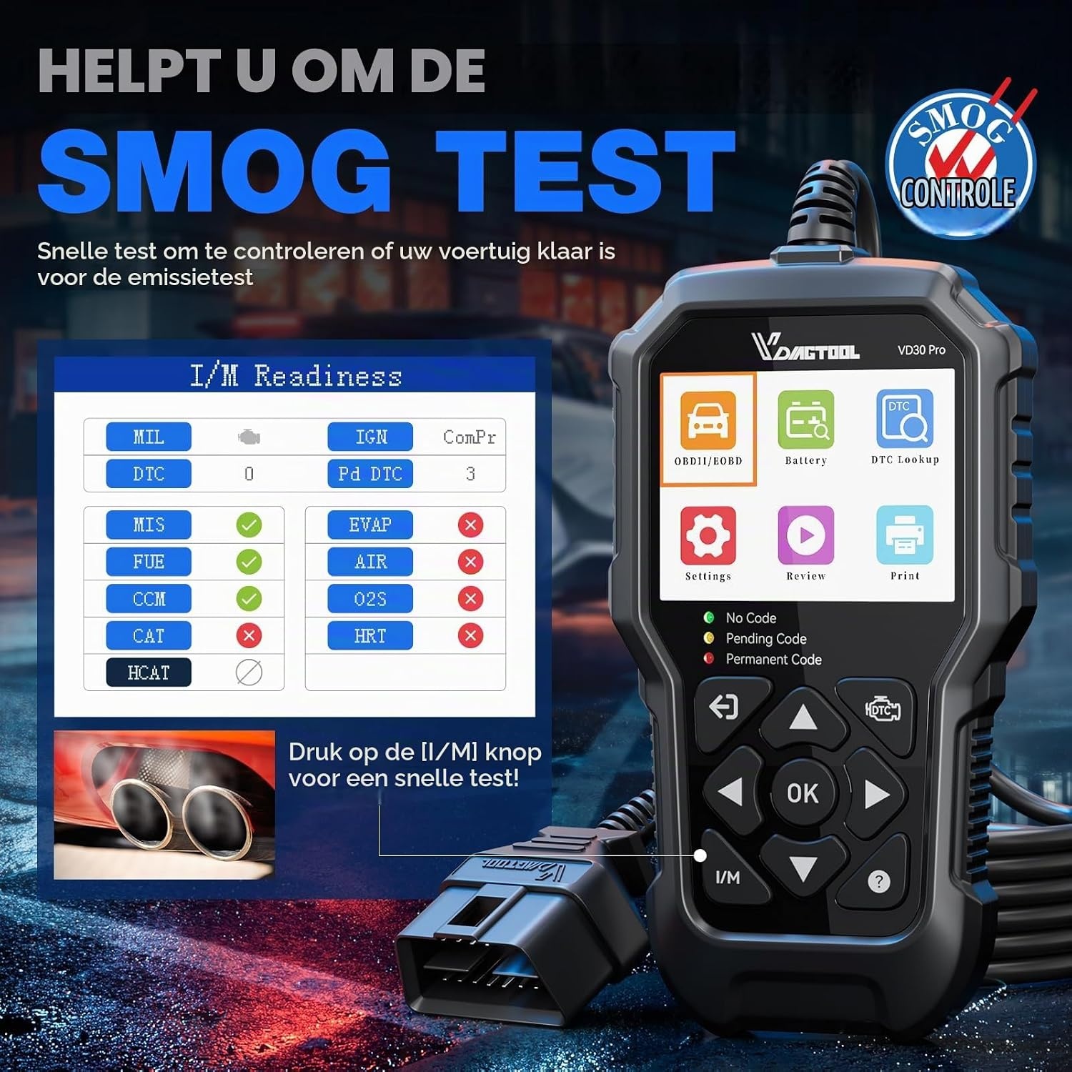 OBD2 Scanner VD30 Pro - Motorcodes Lezen/Wissen - 34% Korting