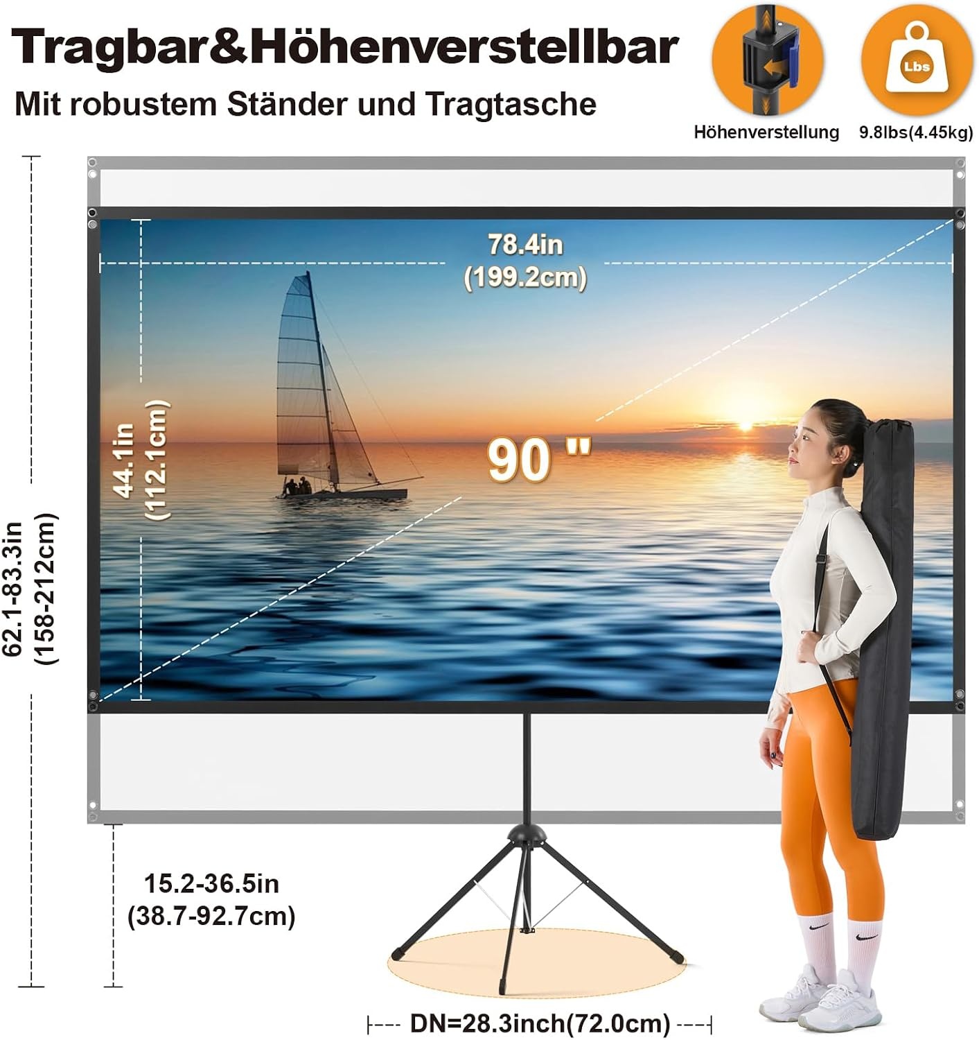 Beamerscherm Outdoor 90 inch (16:9) met Statief - 34% Korting