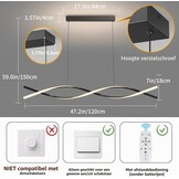 Zwarte LED Hanglamp 120cm Eettafel - 34% Korting